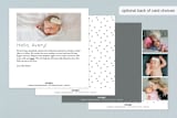 "Clean and Classy" - Birth Announcements in Charcoal by Wendy Chung - Back of Card