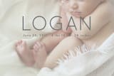 "Clean and Classy" - Birth Announcements in Charcoal by Wendy Chung - Close-Up
