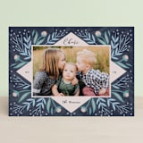 "Periwinkle" - Retired Holiday Cards in Navy by Rebecca Daublin - Front