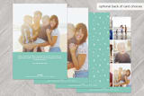 "Deco Bright" - Retired Holiday Cards in Vintage Teal by GeekInk Design - Back of Card