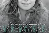 "Deco Bright" - Retired Holiday Cards in Vintage Teal by GeekInk Design - Close-Up