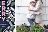 "Merry Cutout" - Retired Holiday Cards in Navy by Danie Romrell - Close-Up