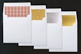 "We're Happy" - Retired Holiday Cards in Berry by Kate Grono - Envelope Liners