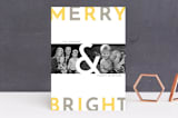 "Modern Merry & Bright" - Retired Holiday Cards in Slate by Playground Prints - Front