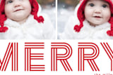 "Geo Merry" - Retired Holiday Cards in Poinsettia by Michelle Poe - Close-Up