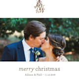 "Mistletoe Kiss" - Retired Holiday Cards in Bark by Roxy Cervantes - Close-Up