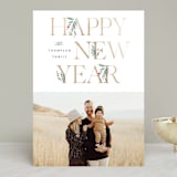 "Botanical Swash" - Retired Holiday Cards in Snow by Robert and Stella - Front