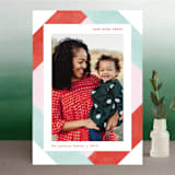 "Abstract Frame" - Retired Holiday Cards in Cranberry by Kelly Schmidt - Front