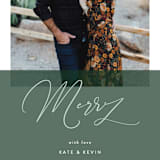 "To Be Merry" - Retired Holiday Cards in Hunter by Kasia Labocki - Close-Up