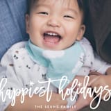 "Fun Holiday Script" - Retired Holiday Cards in Snow by Hooray Creative - Close-Up