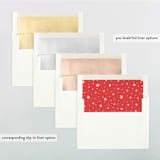 "Fun Holiday Script" - Retired Holiday Cards in Snow by Hooray Creative - Envelope Liners