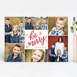 "So Merry Collage" - Retired Holiday Cards in Cranberry by Little Print Design - Front