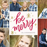 "So Merry Collage" - Retired Holiday Cards in Cranberry by Little Print Design - Close-Up