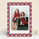 "Holiday Gingham" - Retired Holiday Cards in Mistletoe by Meggy Masters - Front