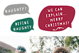 "Naughty or Nice Greetings" - Retired Holiday Cards in Ash by Lisa McLean - Close-Up