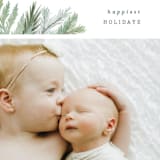 "Chic Greenery" - Retired Holiday Cards in Sage by Hooray Creative - Close-Up