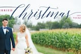 "Married Christmas Couple" - Retired Holiday Cards in Midnight Berry by Stacy Kron - Close-Up