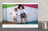"Holiday Polygons" - Retired Holiday Cards in Hot Pink by Kampai Designs - Front