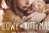 "Merry Kittymas" - Retired Holiday Cards in Snow by Anupama - Close-Up