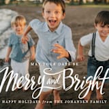 "Script Merry and Bright" - Retired Holiday Cards in Snow by Jamie Schultz Designs - Close-Up