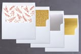 "Botanical Merry" - Retired Holiday Cards in Cranberry by Kristen Magee - Envelope Liners