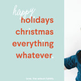 "Happy Whatever" - Retired Holiday Cards in Wintermint by Kim Chow - Close-Up