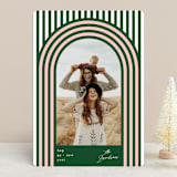"Retro Stripes" - Retired Holiday Cards in Evergreen by Baumbirdy - Front