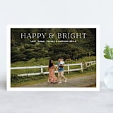 "Happy and bright" - Retired Holiday Cards in Snow by Megan Davis - Front