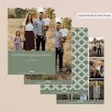 "Six" - Retired Holiday Cards in Sage by Melanie Kosuge - Back of Card