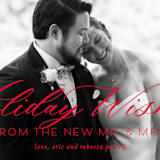 "New Mr. & Mrs." - Retired Holiday Cards in Rose by Beth Murphy - Close-Up