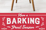 "barking great season" - Retired Holiday Cards in Red Apple by Lori James - Close-Up