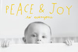 "Hand Lettered Peace and Joy" - Retired Holiday Cards in Canary by Half Pint Studio - Close-Up