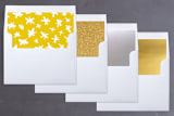 "Hand Lettered Peace and Joy" - Retired Holiday Cards in Canary by Half Pint Studio - Envelope Liners