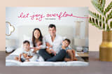 "Let Joy Overflow" - Retired Holiday Cards in Bright Magenta by Tanya Lee of Frooted Design - Front