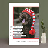 "Santa's Pet" - Retired Holiday Cards in Cherry by Pixel and Hank - Front
