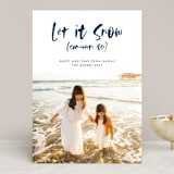 "Snow Somewhere Else" - Retired Holiday Cards in Marine by Lehan Veenker - Front