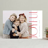 "Minimalist Joyful" - Retired Holiday Cards in Berry by Kelly Schmidt - Front
