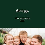 "This is Joy" - Retired Holiday Cards in Hunter by Sandra Picco Design - Close-Up