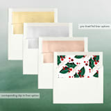 "Greenery Abound" - Retired Holiday Cards in Cranberry by Lehan Veenker - Envelope Liners
