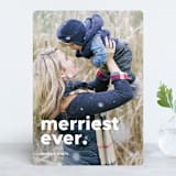 "merriest ever bold" - Retired Holiday Cards in Linen by Stacie Stankos - Front