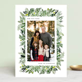 "Winter Ferns Wreath" - Retired Holiday Cards in Wintergreen by Yao Cheng Design - Front