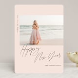 "script holiday" - Retired Holiday Cards in Blush by Carolyn Nicks - Front