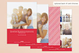 "Flourished Joy" - Retired Holiday Cards in Candy Cane by Michelle Poe - Back of Card