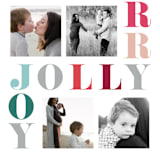 "Merry Jolly Joy" - Retired Holiday Cards in Evergreen by Hooray Creative - Close-Up