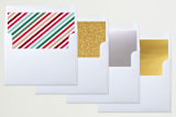 "Merry Jolly Joy" - Retired Holiday Cards in Evergreen by Hooray Creative - Envelope Liners