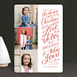 "Love and Cheer" - Retired Holiday Cards in Cherry by Julie Murray - Front