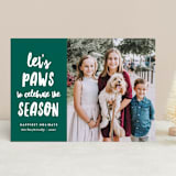 "Let's Paws" - Retired Holiday Cards in Evergreen by Erica Krystek - Front