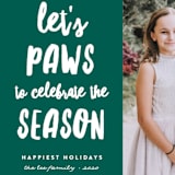 "Let's Paws" - Retired Holiday Cards in Evergreen by Erica Krystek - Close-Up