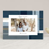 "abstract plaid" - Retired Holiday Cards in Denim by Rebecca Durflinger - Front