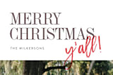 "Merry Christmas, y'all" - Retired Holiday Cards in salmon by Ann Gardner - Close-Up